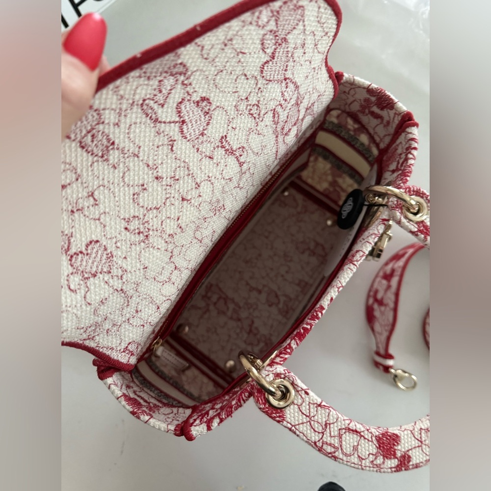 CHRISTIAN DIOR Cloth Embroidered M Dioramour D-Royaume Lady D-Lite ~ LIKE NEW - Picture 12 of 15